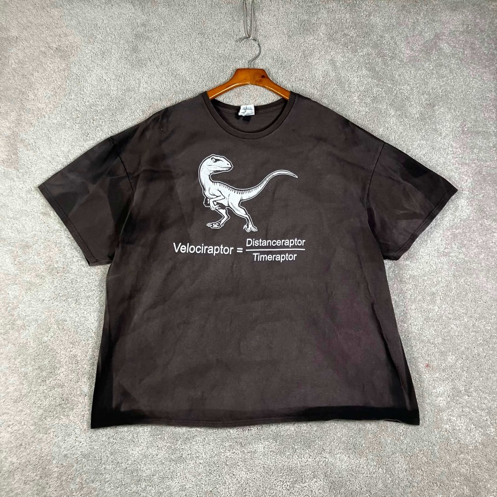 Delta Pro Weight T-Shirt Adult 3XL Black Velociraptor Math Physics Pun Sun Fade